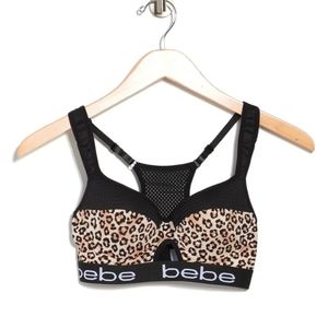 BEBE Leopard Print Racer Back Bra